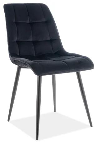 Επενδυμένη καρέκλα Chic 50x43x88 μαύρο/μαύρο βελούδο DIOMMI CHICVCC