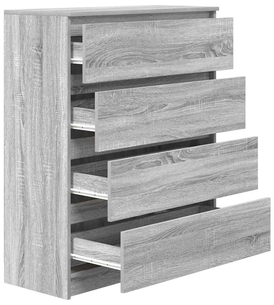 Sideboard Grey Sonoma 80x35x99 cm Ξύλινο μηχανουργικό ξύλο - Γκρι