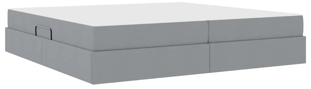 vidaXL Κρεβάτι με αποθηκευτικό χώρο και στρώμα με στρώμα Ανοιχτό γκρι