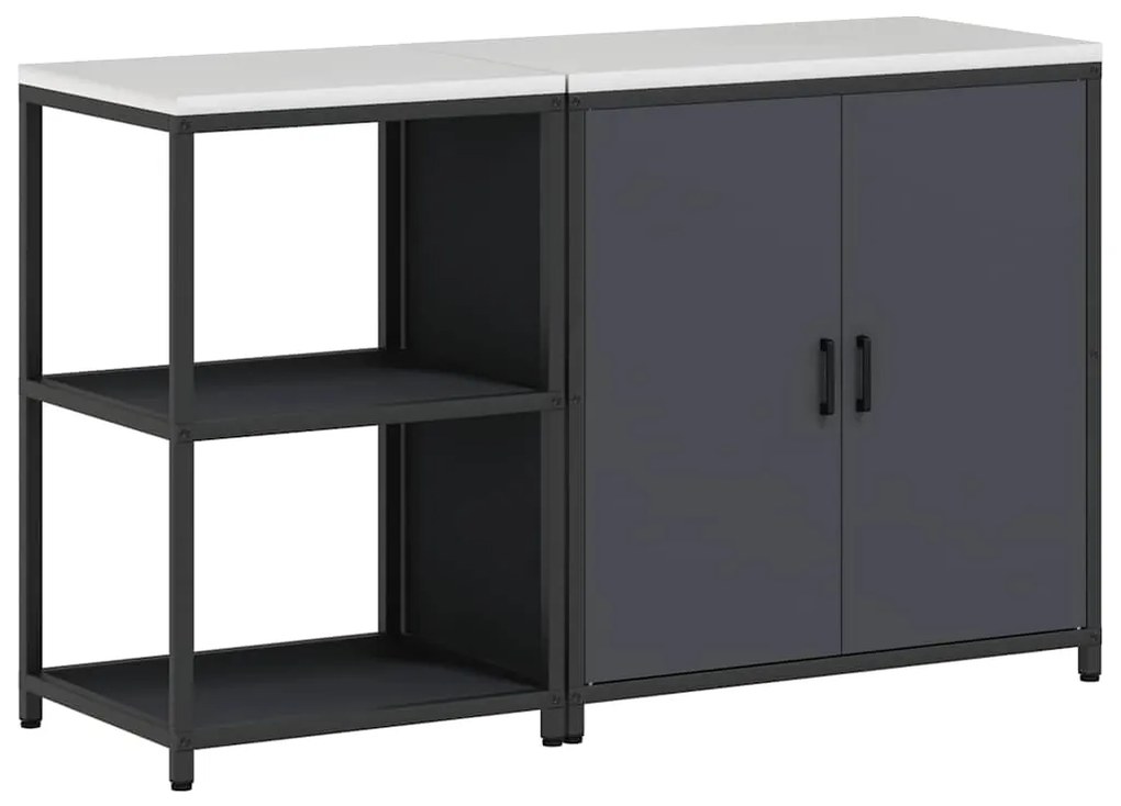 vidaXL Σετ Αποθήκευσης Κουζίνας 2 pcs Ανθρακί 150 x 50 x 92 εκ.