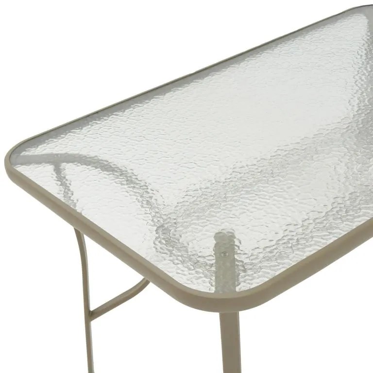 Σετ κήπου - Τραπεζαρία Tade - Ensure 5 τεμ. μέταλλο - γυαλί σαμπανιζέ 140x80x70 εκ. 140x80x70 εκ.