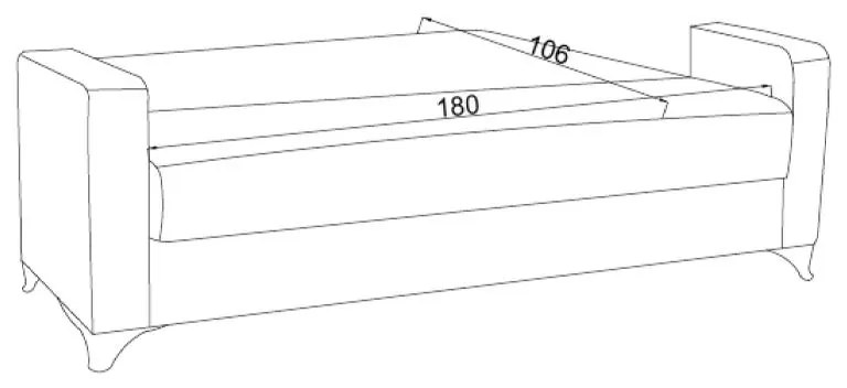 Καναπές-κρεβάτι με αποθηκευτικό χώρο τριθέσιος Vox κρεμ ύφασμα 215x85x80εκ 214x83x82 εκ.