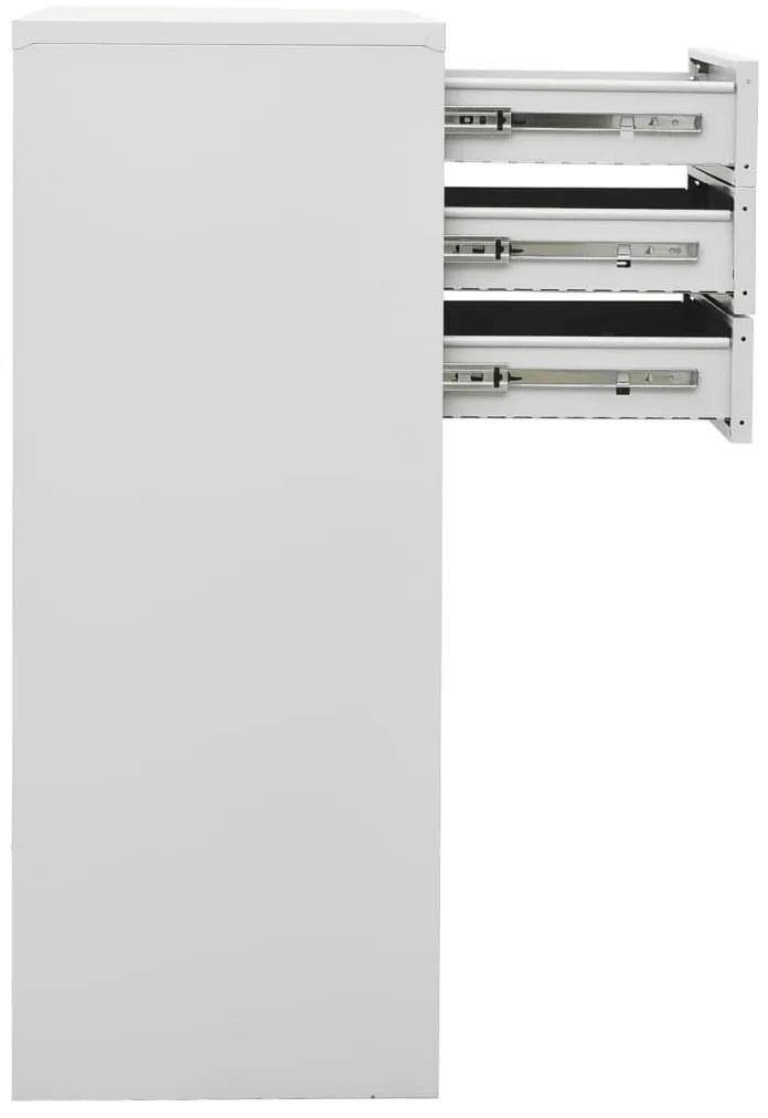 vidaXL Ντουλάπα Γραφείου Ανοιχτό Γκρι 90 x 40 x 102 εκ. Ατσάλινη