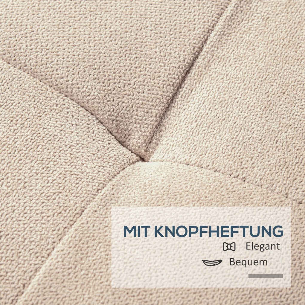 HOMCOM Ταπετσαρισμένη τραπεζαρία με αποθηκευτικό χώρο, κουμπωτή επεξεργασία, έως 120 kg, 125 x 49 x 41,5 cm, Μπεζ