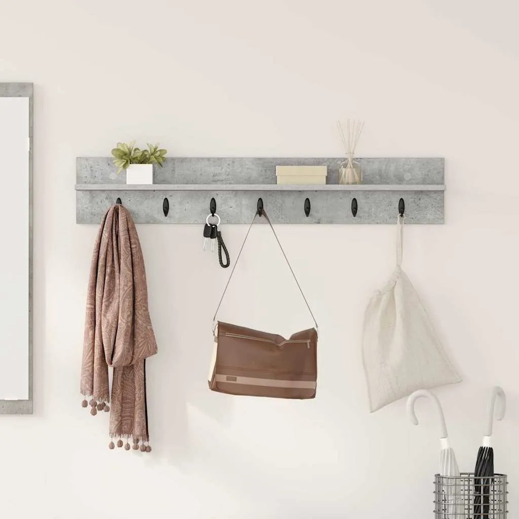 vidaXL Τοίχου Κρεμάστρα Επιτοίχιο Σκυρόδεμα Γκρι 100 x 10,5 x 18 εκ