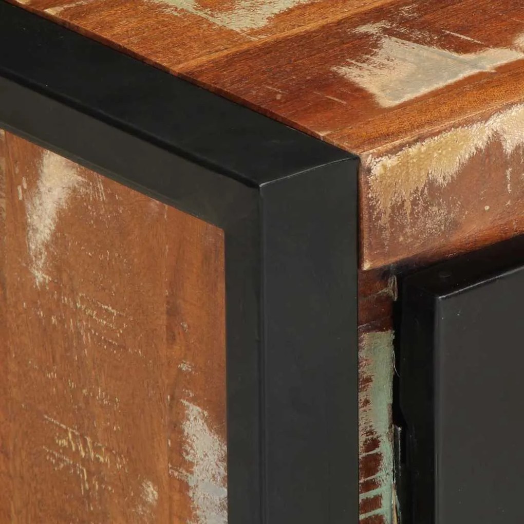 Τραπεζάκι σαλονιού πολύχρωμο 90x50x36cm Ξύλο μασίφ αναγεννημένο - Πολύχρωμο