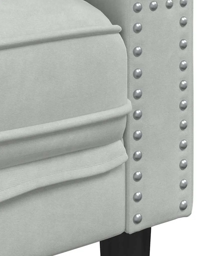 vidaXL Πολυθρόνα Τσέστερφιλντ Argyle Ανοιχτό γκρι 71 x 74.5 x 70.5 εκ.
