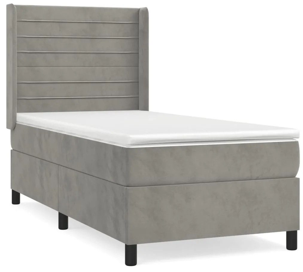 ΚΡΕΒΑΤΙ BOXSPRING ΜΕ ΣΤΡΩΜΑ ΑΝΟΙΧΤΟ ΓΚΡΙ 80X200 ΕΚ. ΒΕΛΟΥΔΙΝΟ 3132705