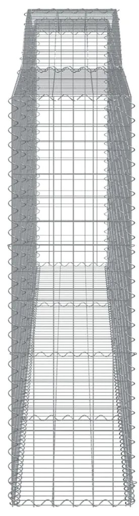 Συρματοκιβώτια Τοξωτά 6 τεμ. 400x50x160/180 εκ. Γαλβαν. Ατσάλι - Ασήμι