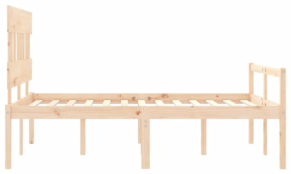 vidaXL Κρεβάτι Ηλικιωμένου με Κεφαλάρι 140 x 190 εκ. από Μασίφ Ξύλο