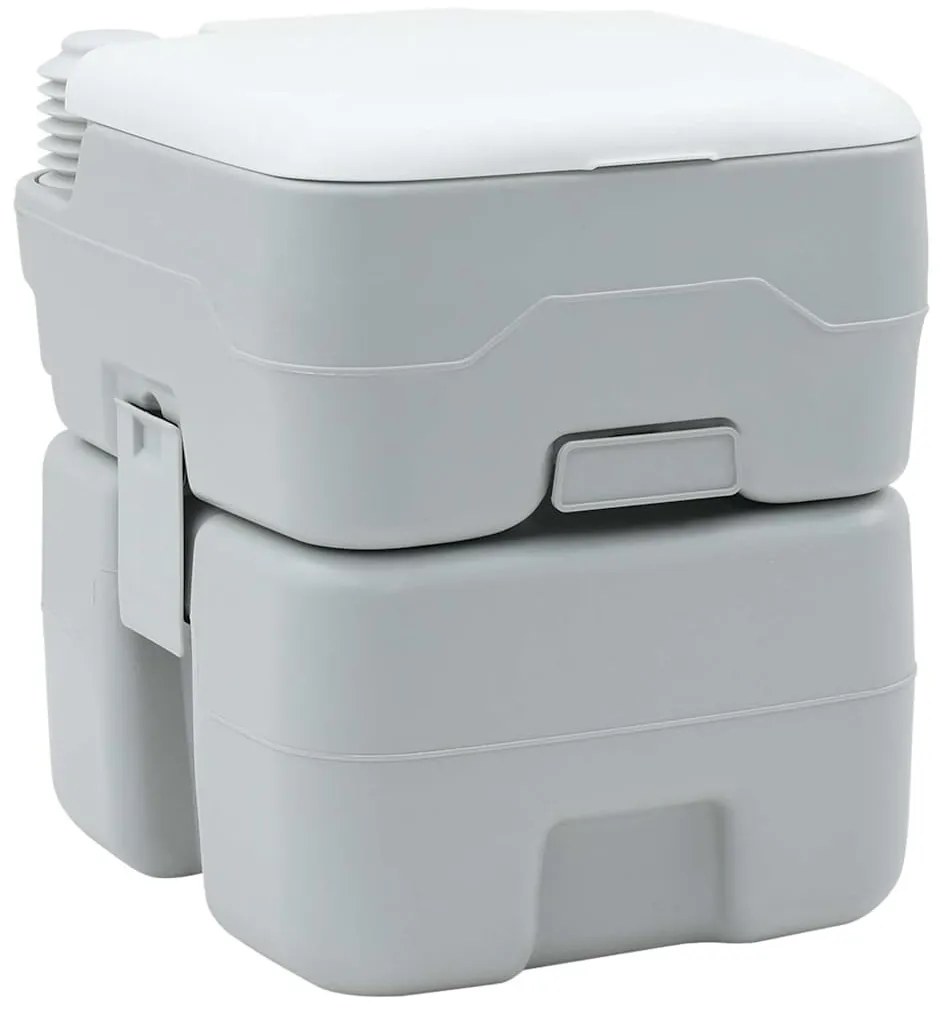 vidaXL Τουαλέτα Κάμπινγκ Γκρι και Λευκό 41,5 x 36,5 x 42 εκ.