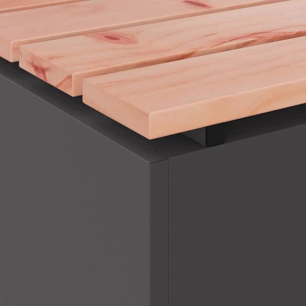 vidaXL Παγκάκι κήπου Μαύρο 60 x 40 x 43 εκ