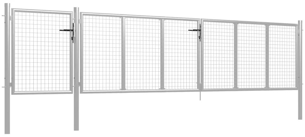 vidaXL Πόρτα Κήπου Ασημί 500x100 εκ. από Ατσάλι