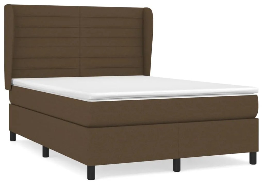 ΚΡΕΒΑΤΙ BOXSPRING ΜΕ ΣΤΡΩΜΑ ΣΚΟΥΡΟ ΚΑΦΕ 140X200 ΕΚ ΥΦΑΣΜΑΤΙΝΟ 3128048