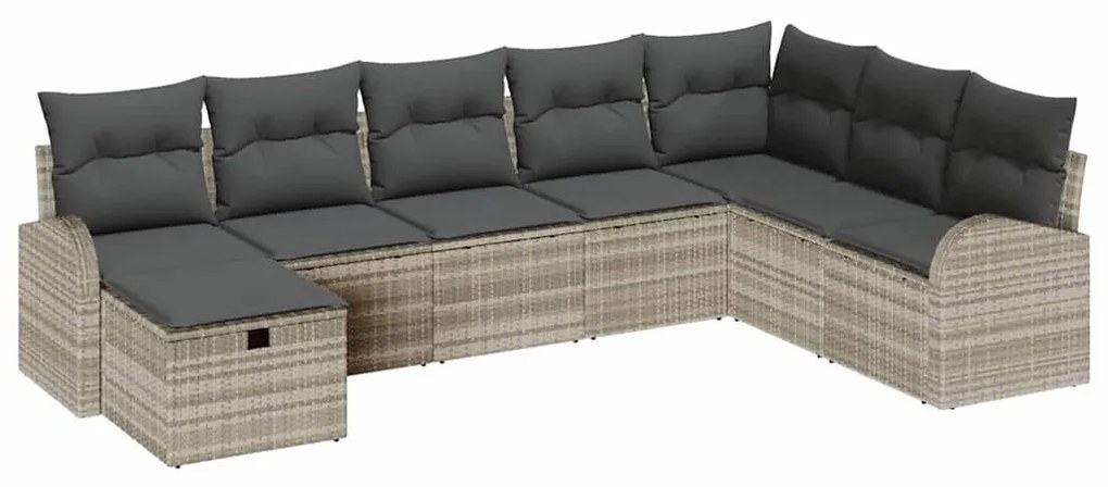 vidaXL Σετ Καναπέ Κήπου 8 pcs Ανοιχτό γκρι 289 x 179 x 85 εκ.