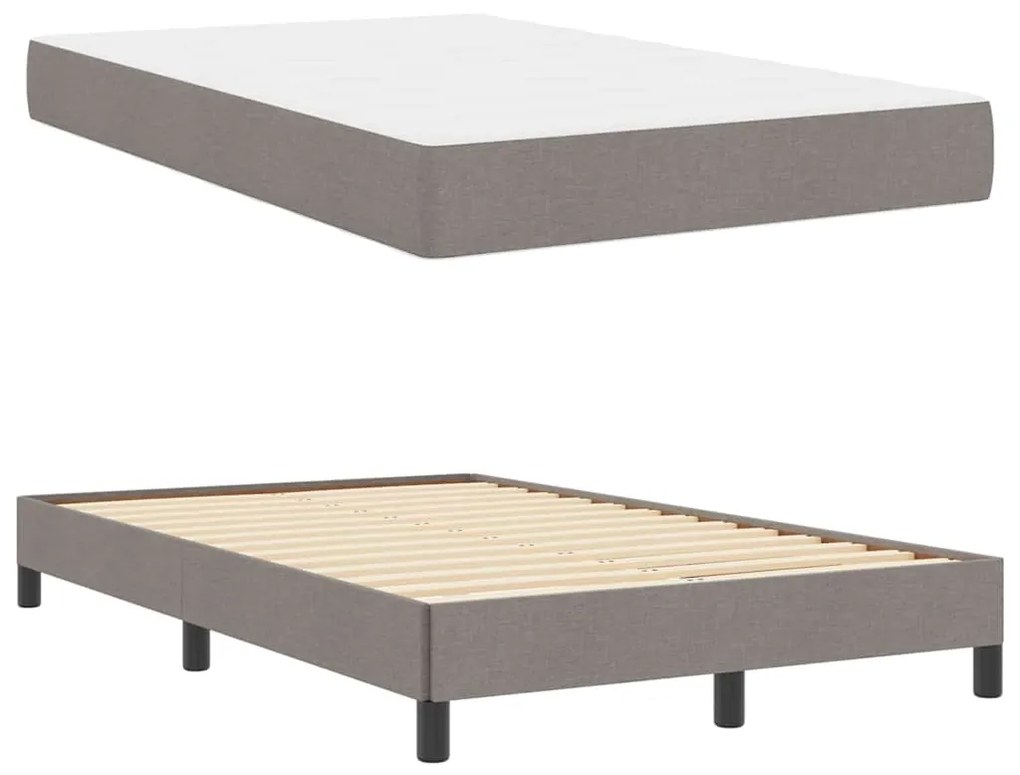 vidaXL Κρεβάτι με ελατήρια με στρώμα Taupe 120 x 190 cm ύφασμα