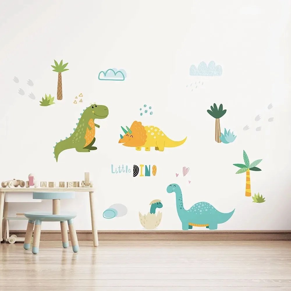 Αυτοκόλλητα Τοίχου Βινυλίου Παιδικά Dinosaurs XL 18315 190x100cm Multi Ango Vinyl