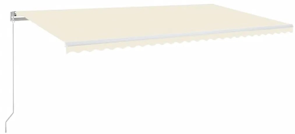 vidaXL Τέντα Συρόμενη Χειροκίνητη με LED Κρεμ 600 x 350 εκ.