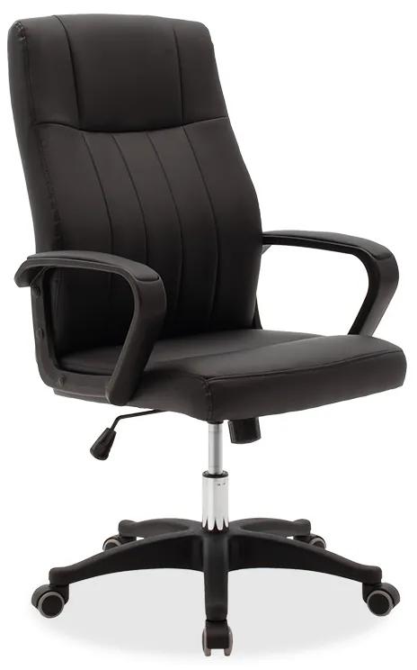 Καρέκλα γραφείου διευθυντή Roby pakoworld με pu χρώμα μαύρο - Τεχνόδερμα - 090-000012