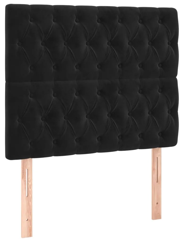 vidaXL Κεφαλάρια Κρεβατιού 2 τεμ. Μαύρο 100x7x78/88 εκ. Βελούδινο
