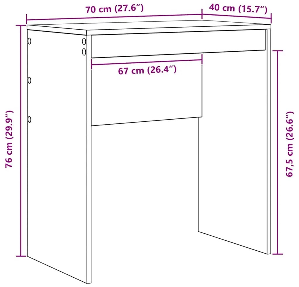 vidaXL Γραφείο Παλαιό ξύλο 70 x 40 x 76 εκ. Επεξεργασμένο ξύλο