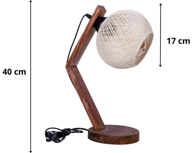 ΦΩΤΙΣΤΙΚΟ ΕΠΙΤΡΑΠΕΖΙΟ ROPE MEGAPAP E27 ΞΥΛΙΝΟ - ΣΧΟΙΝΙ ΧΡΩΜΑ ΜΠΕΖ - ΚΑΡΥΔΙ Ø17X40ΕΚ.