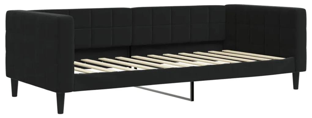 vidaXL Καναπές Κρεβάτι Μαύρος 90 x 200 εκ. Βελούδινος