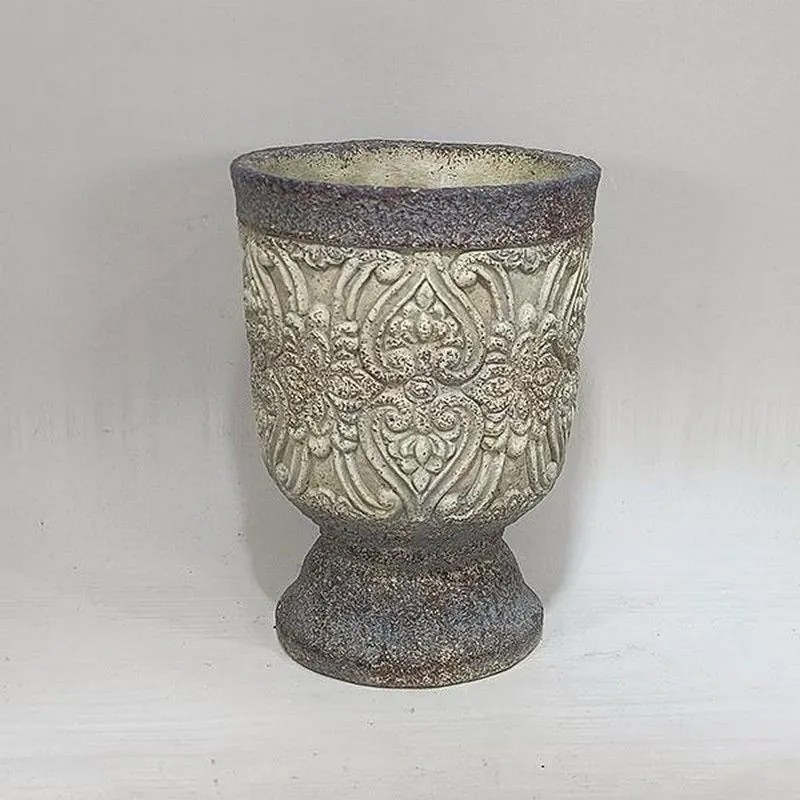 Βάζο Τσιμεντένιο 752-20318 15x15x20.5cm Grey-Beige Estheti Home Cement