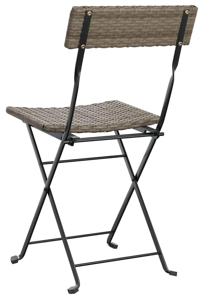 vidaXL Καρέκλες Bistro Πτυσσόμενες 6 τεμ Γκρι Συνθετικό Ρατάν & Ατσάλι