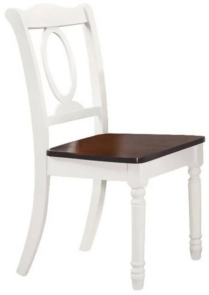 Καρέκλα Napoleon White/Wallnut Ε7072,5 44x55x96cm Σετ 2τμχ Wood