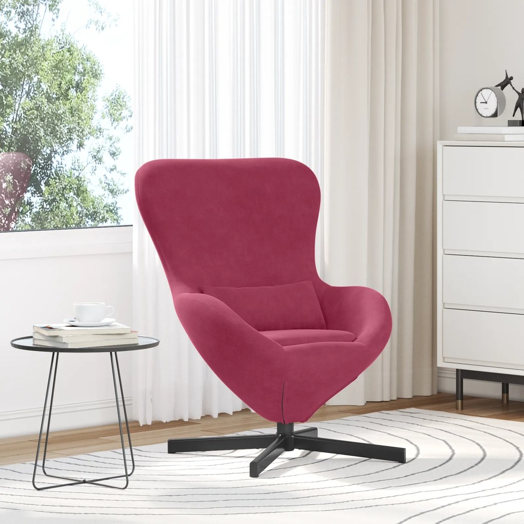 vidaXL Πολυθρόνα Αυγού Wine Red Velvet