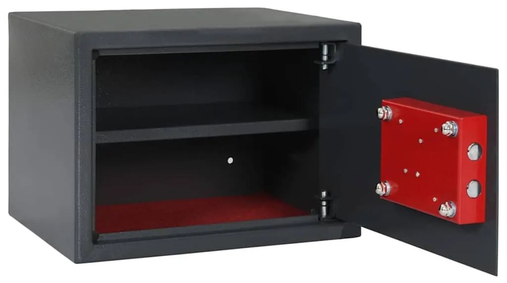 vidaXL Χρηματοκιβώτιο με κλειδαριά Σκούρο γκρι 35 x 25 x 25 εκ. Ατσάλι