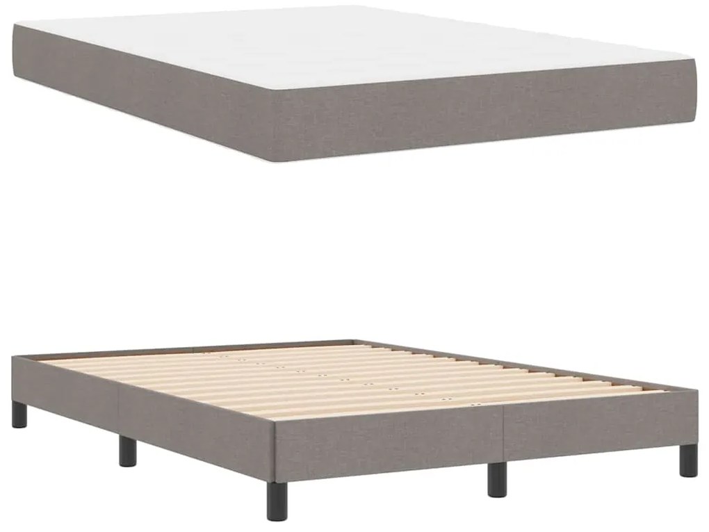 vidaXL Κρεβάτι με ελατήρια με στρώμα Taupe 160 x 200 cm ύφασμα