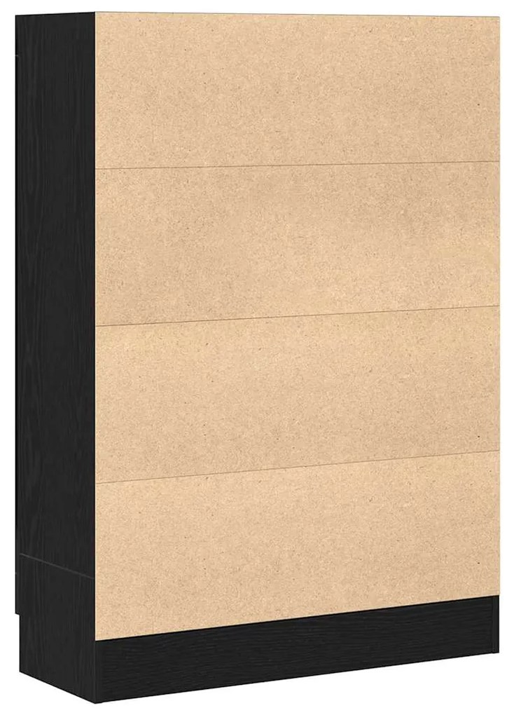vidaXL Βιβλιοθήκη Μαύρη δρυς 82.5 x 30.5 x 115 εκ. Επεξεργασμένο ξύλο
