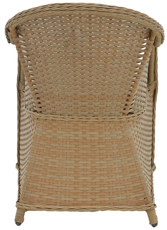 Πολυθρόνα κήπου Hadrian pakoworld rattan καφέ- textilene μπεζ 70x57x85εκ