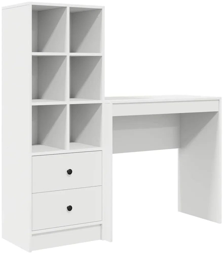 vidaXL Γραφείο με αποθηκευτικό χώρο 2 pcs Λευκό 80 x 40 x 76 εκ.