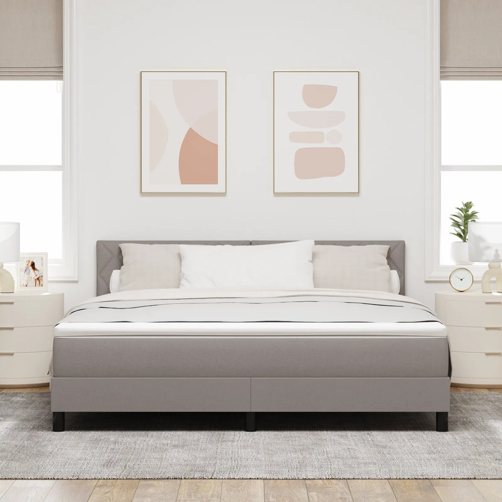 vidaXL Κρεβάτι Box Spring με Στρώμα Ταμπά 180x200 εκ. Υφασμάτινο
