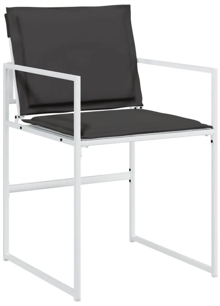 vidaXL Σετ Τραπεζαρίας Κήπου 17 τεμ. Λευκός από Textilene με Μαξιλάρια