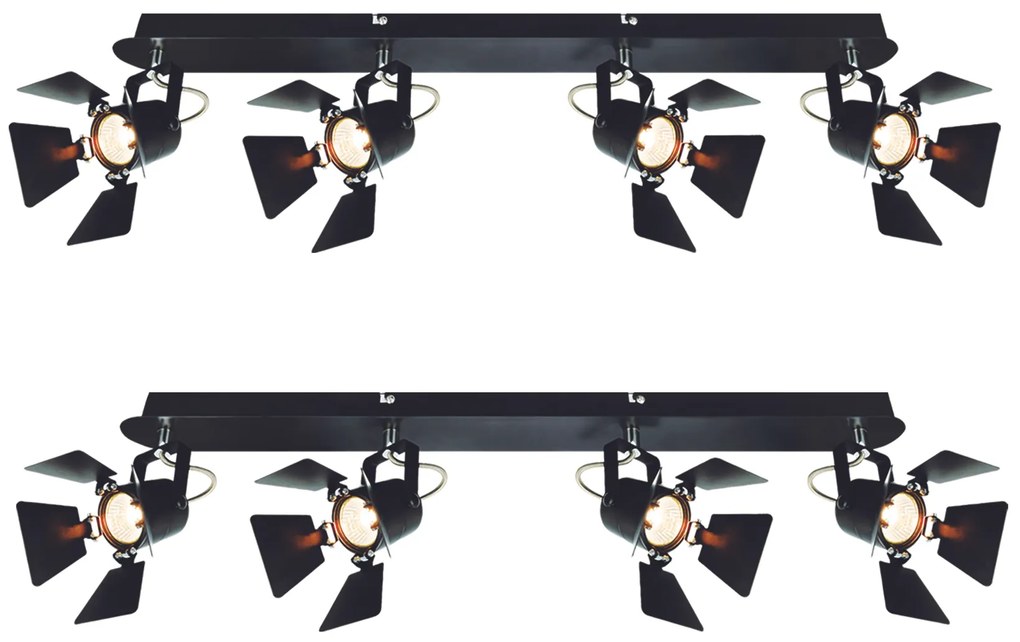 GU12015A-4B (x2) Mystik Packet Metal black ceiling lamp with rotating heads+