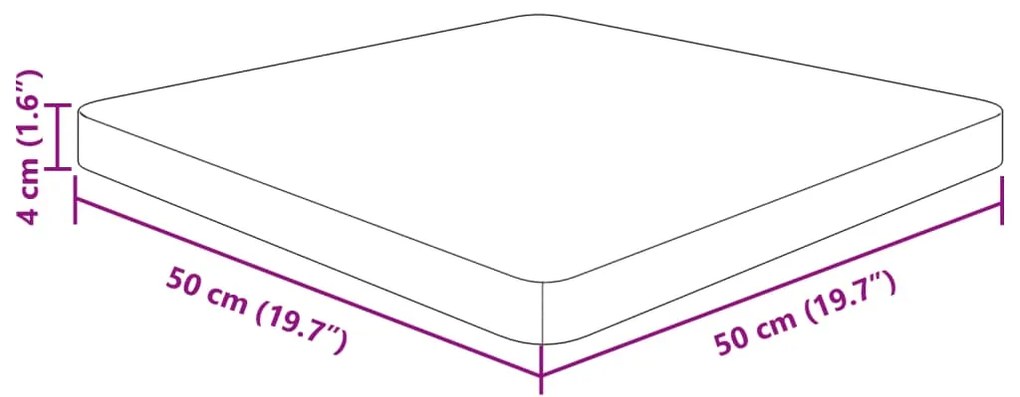 vidaXL Επιφάνεια Τραπεζιού Τετράγωνη Σκ. Καφέ 50x50x4 εκ. Ξύλο Δρυς