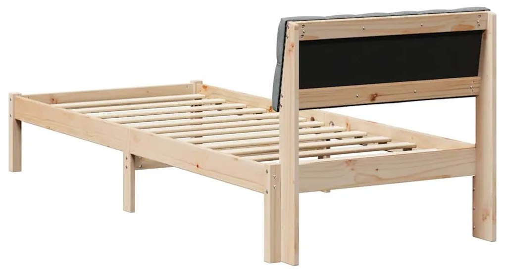 vidaXL Σκελετός Κρεβατιού Καφέ και ανοιχτό γκρι 75 x 190 cm