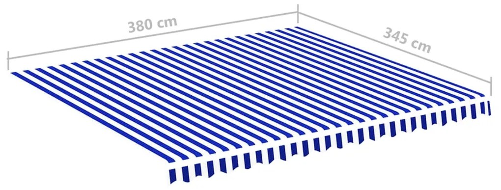 vidaXL Τεντόπανο Ανταλλακτικό Μπλε / Λευκό 4 x 3,5 μ.