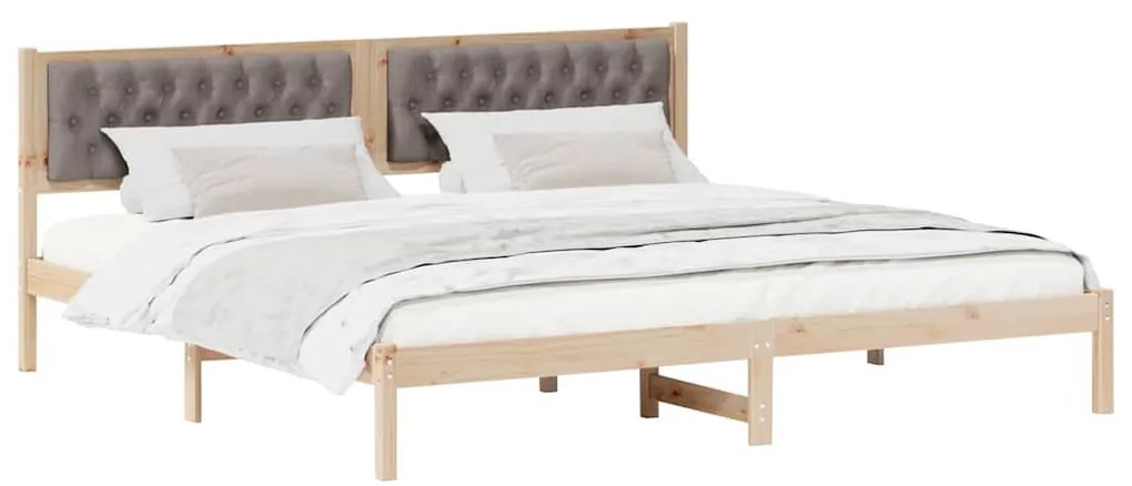 vidaXL Σκελετός Κρεβατιού Taupe 200 x 200 cm Στερεά ξυλεία πεύκου