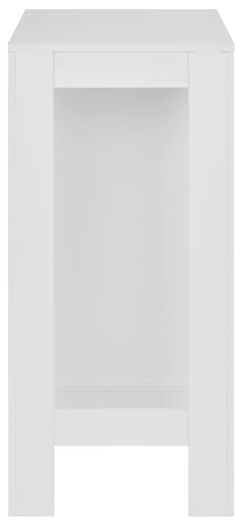 vidaXL Τραπέζι Μπαρ με Ράφια Λευκό 110 x 50 x 103 εκ.