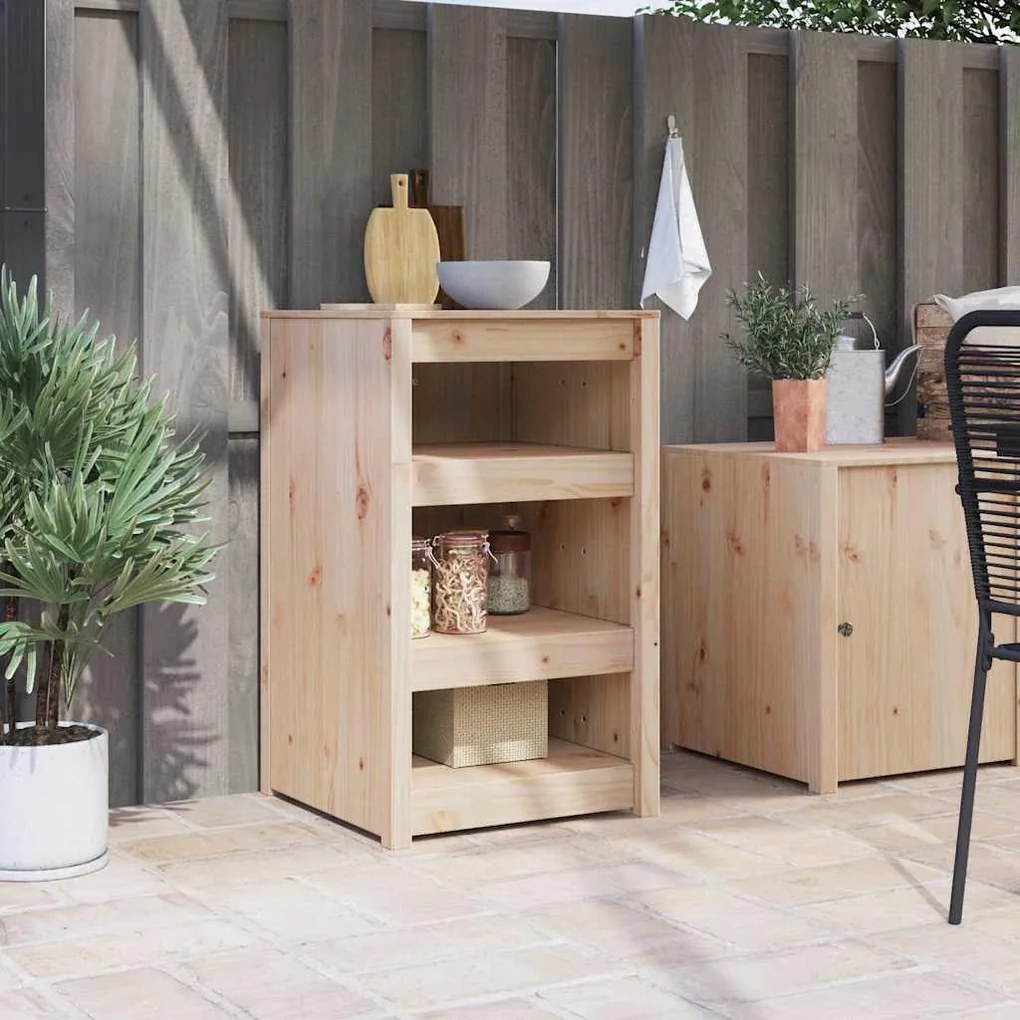 vidaXL Ντουλάπα Κουζίνας Καφέ 55 x 55 x 92 cm Μασίφ ξύλο πεύκου