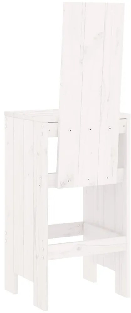 vidaXL Σκαμπό Μπαρ 2 τεμ. Λευκά 40 x 42 x 120 εκ. Μασίφ Ξύλο Πεύκου