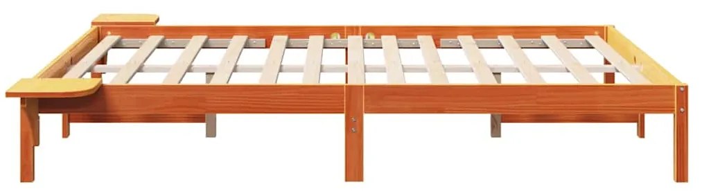 vidaXL Πλαίσιο κρεβατιού με κομοδίνα Καφέ 140 x 200 cm Καφέ κεριού