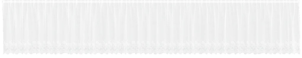vidaXL Κουρτίνα Δαντέλας με κουρτίνες Floral Λευκό 900 x 120 εκ. Πολυεστέρας