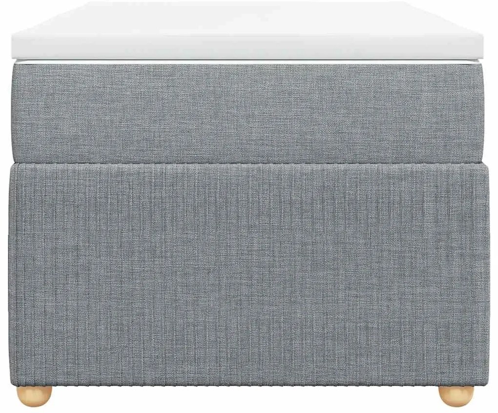 vidaXL Κρεβάτι Boxspring με Στρώμα Ανοιχτό Γκρι 90x190 εκ. Υφασμάτινο