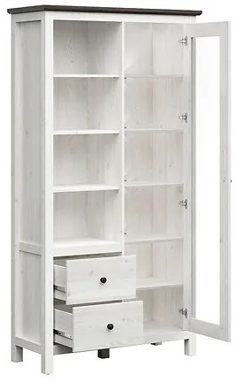 Βιτρίνα Boston CG114, Sibu πεύκο, Larico πεύκο, Με συρτάρια, Με πόρτες, Ο αριθμός των θυρών: 1, Αριθμός συρταριών: 2, 203x106x44cm, 104 kg